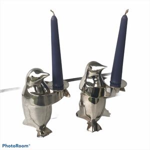 restoration hardware penguin candle holder set 2